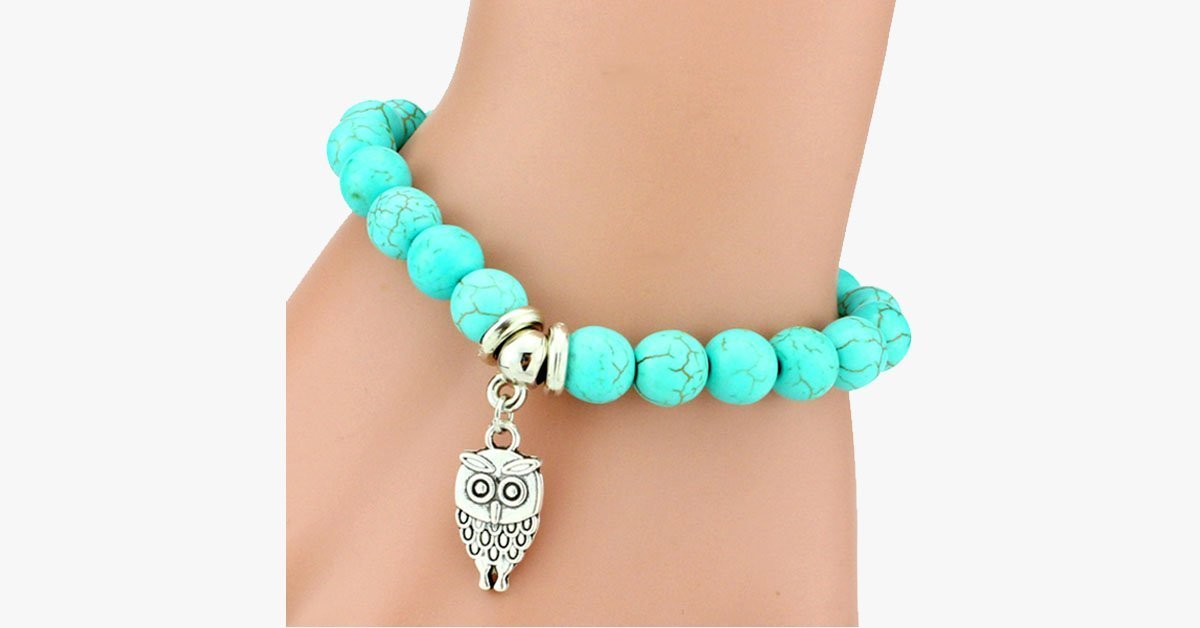 Zen Owl Turquoise Bracelet