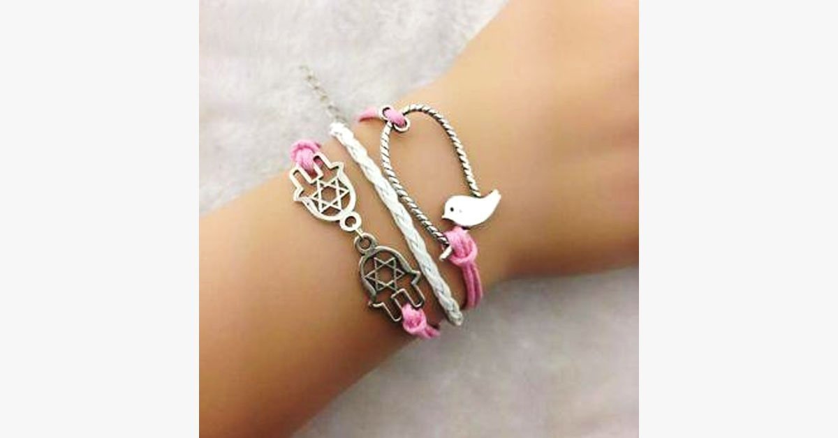 Pink Love Bird Bracelet