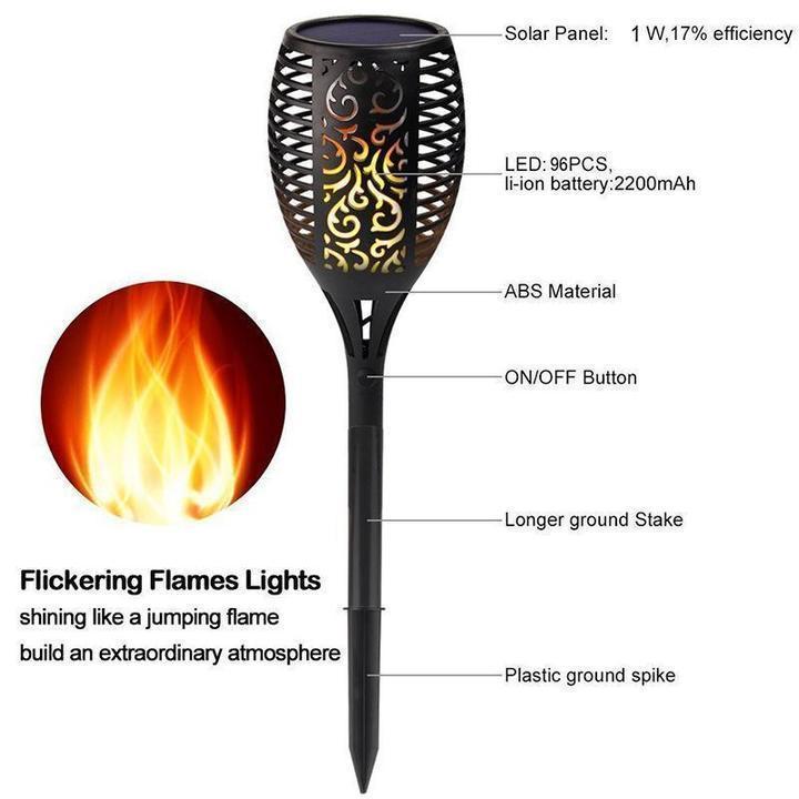 Solar Flame Flickering Lamp Torch