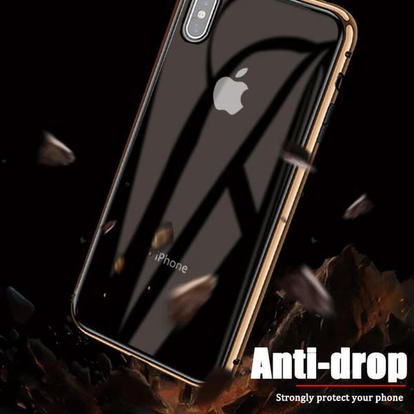 Anti-spy 360 Magnetic Adsorption Phone Case With Front+Back Glass