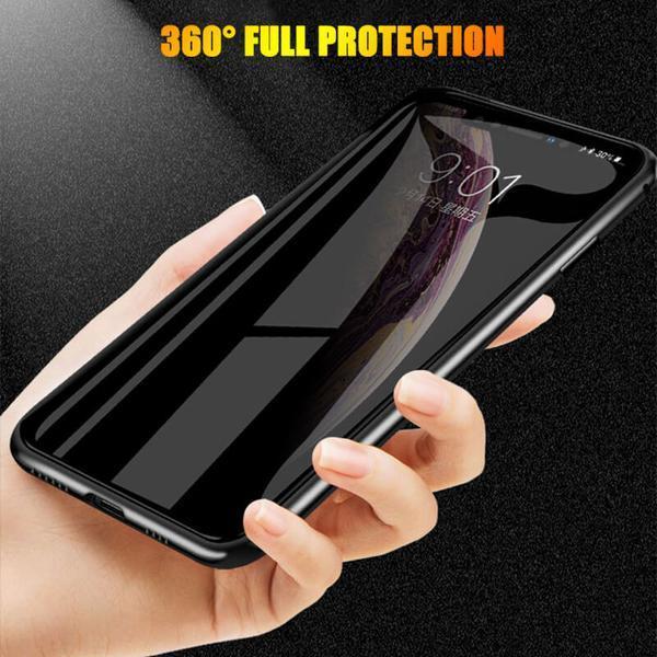 Anti-spy 360 Magnetic Adsorption Phone Case With Front+Back Glass