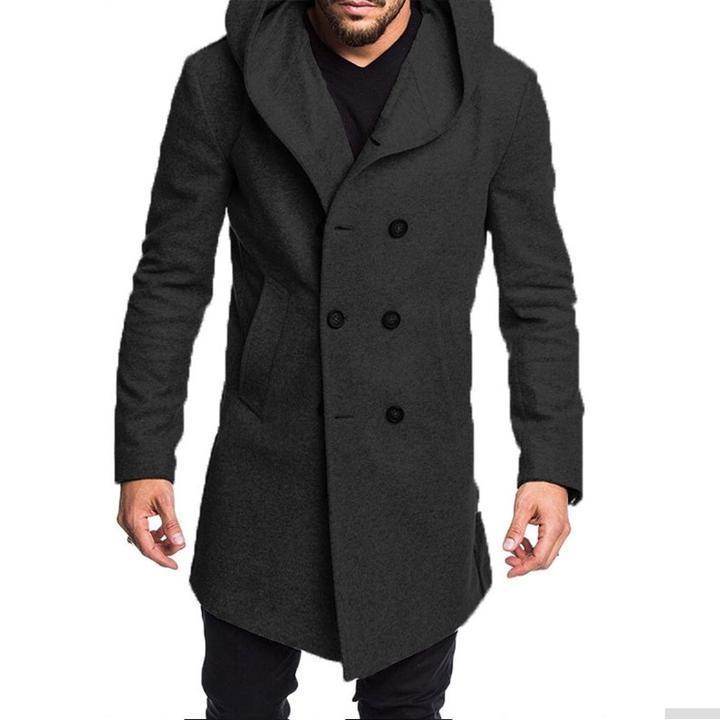 British Men's Hooded Wool Coat