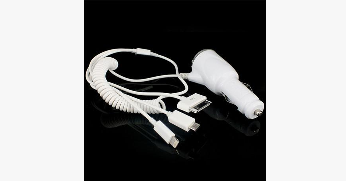 Three In One Car Charger – Charge Your Devices In Your Car!