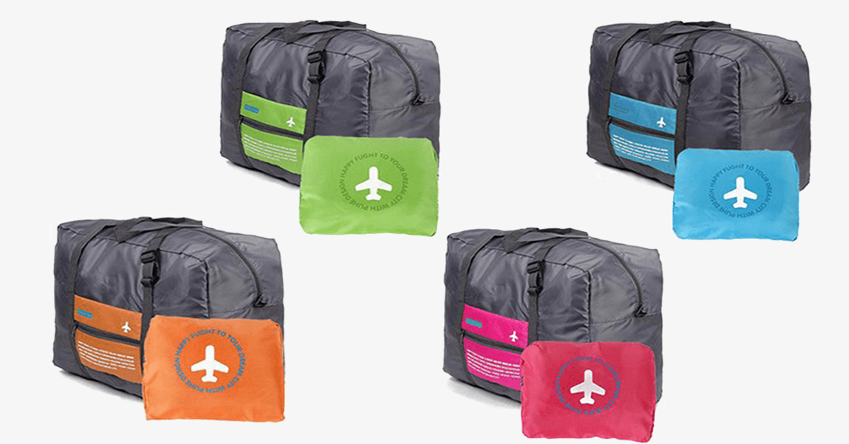 Foldable Duffle Bag - Made From Nylon with Durability - Adjustable Straps - Sturdy Top Handle - Foldable Design
