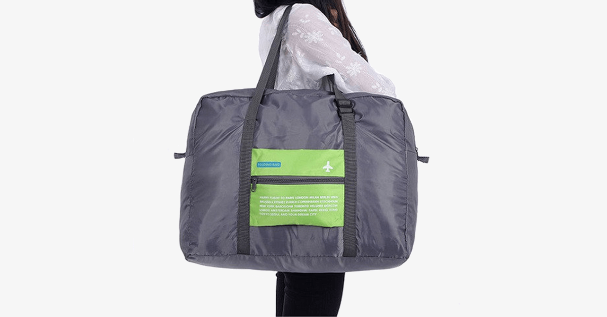 Foldable Duffle Bag - Made From Nylon with Durability - Adjustable Straps - Sturdy Top Handle - Foldable Design