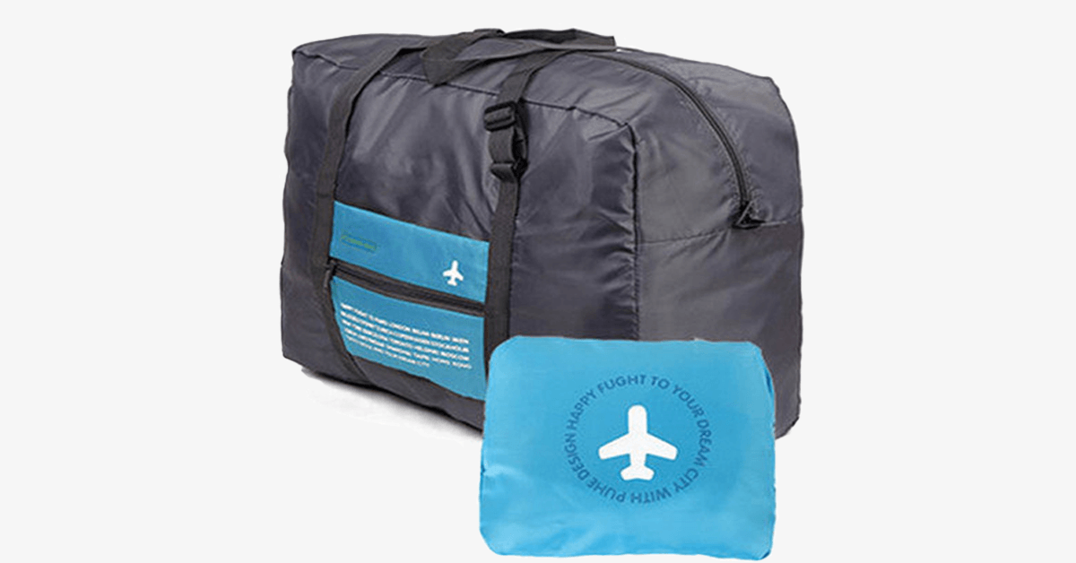 Foldable Duffle Bag - Made From Nylon with Durability - Adjustable Straps - Sturdy Top Handle - Foldable Design