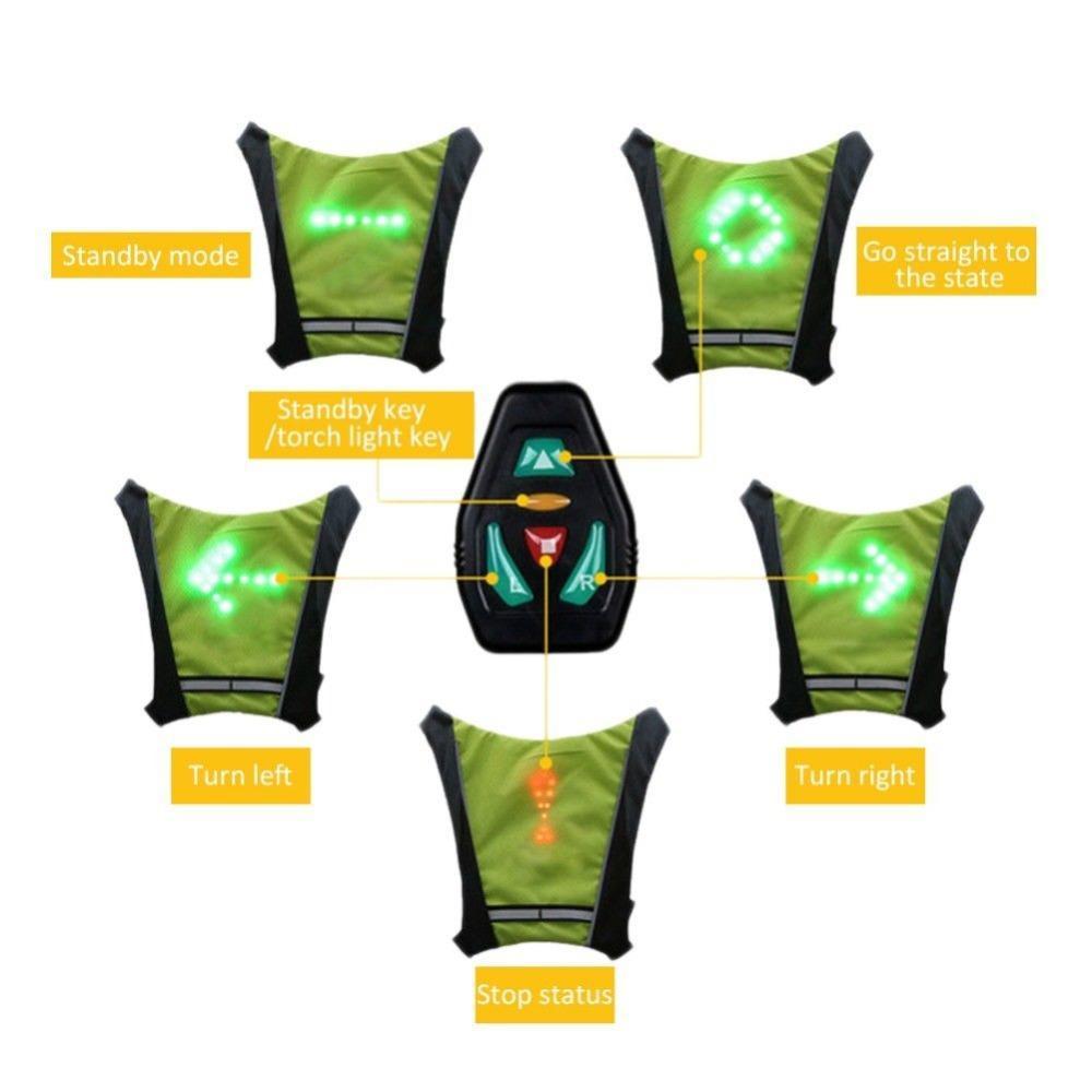 THE LED VEST WHITH DIRECTION INDICATORS