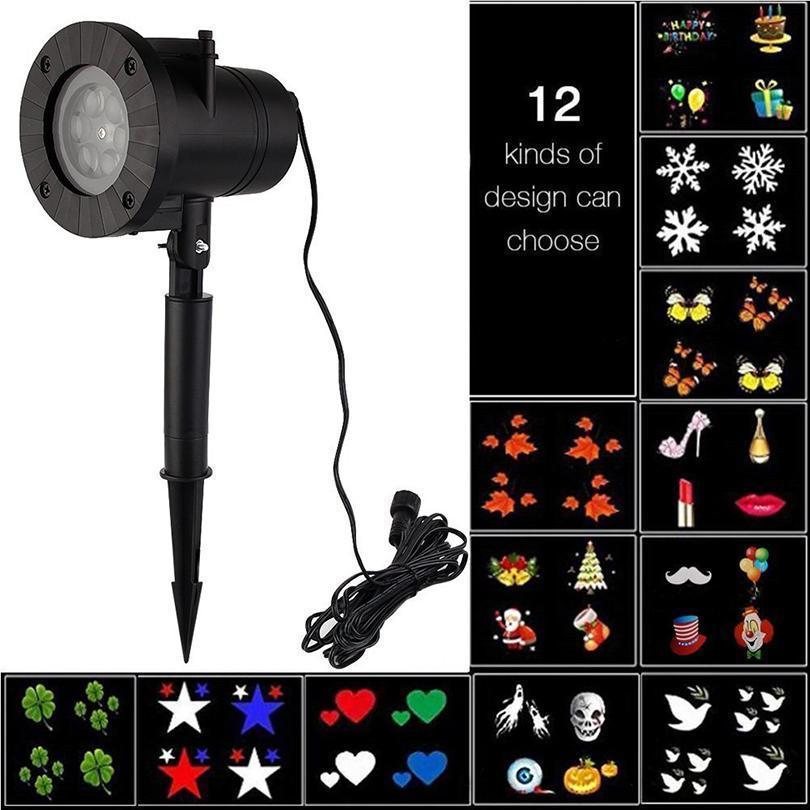 Christmas Halloween Home Decoration Projector Lights 12 Pattern