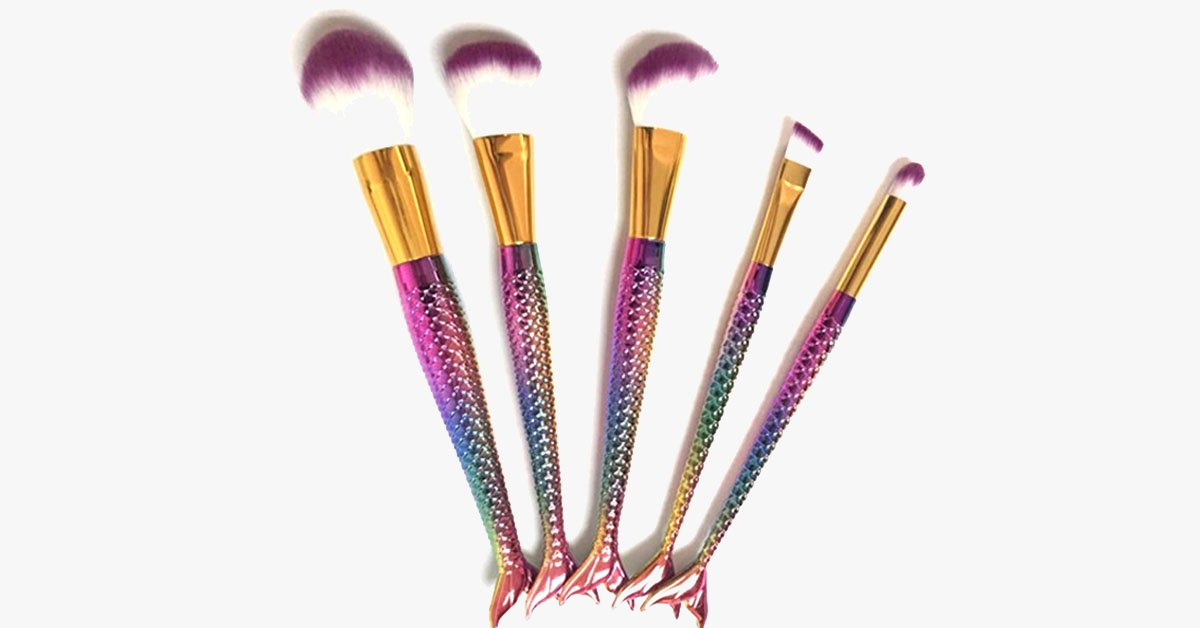 Mermaid Brush Set Of 5 Brushes - Gives You The Look You Desire!