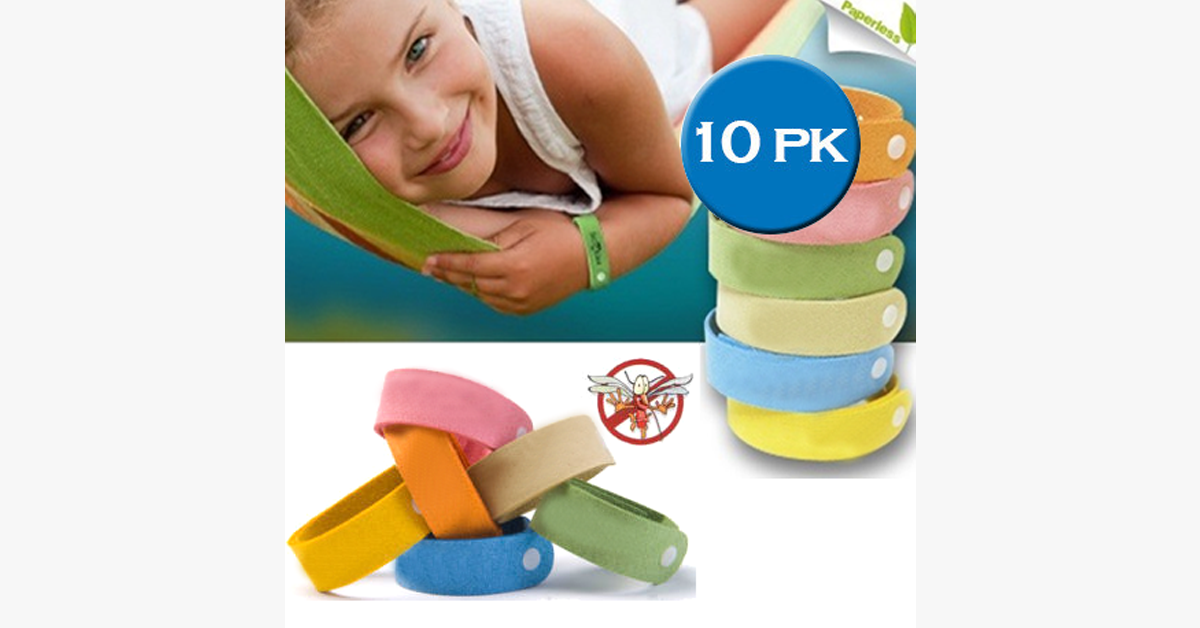 Effective Mosquito Bands- Pack of 10 in Assorted Colors