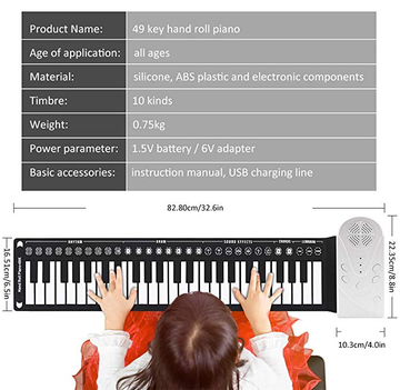 Hand roll portable piano