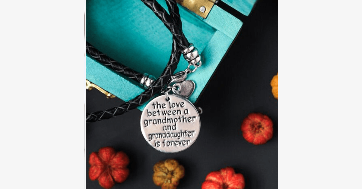 The Love Between A Grandmother and Granddaughter is Forever - Hand Stamped Bracelet