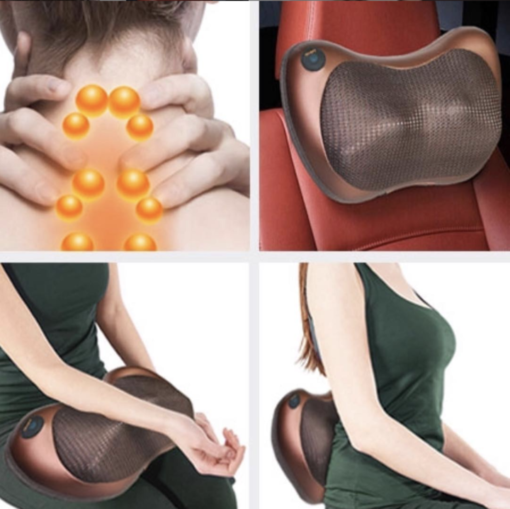 Magic Shiatsu Pillow Massager with Heat for Home and Car Use!