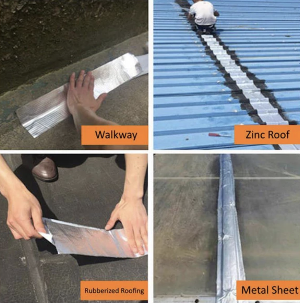 Aluminum Foil Rubber Tape (Self Adhesive Waterproof for Roof Pipe Marine Repair)