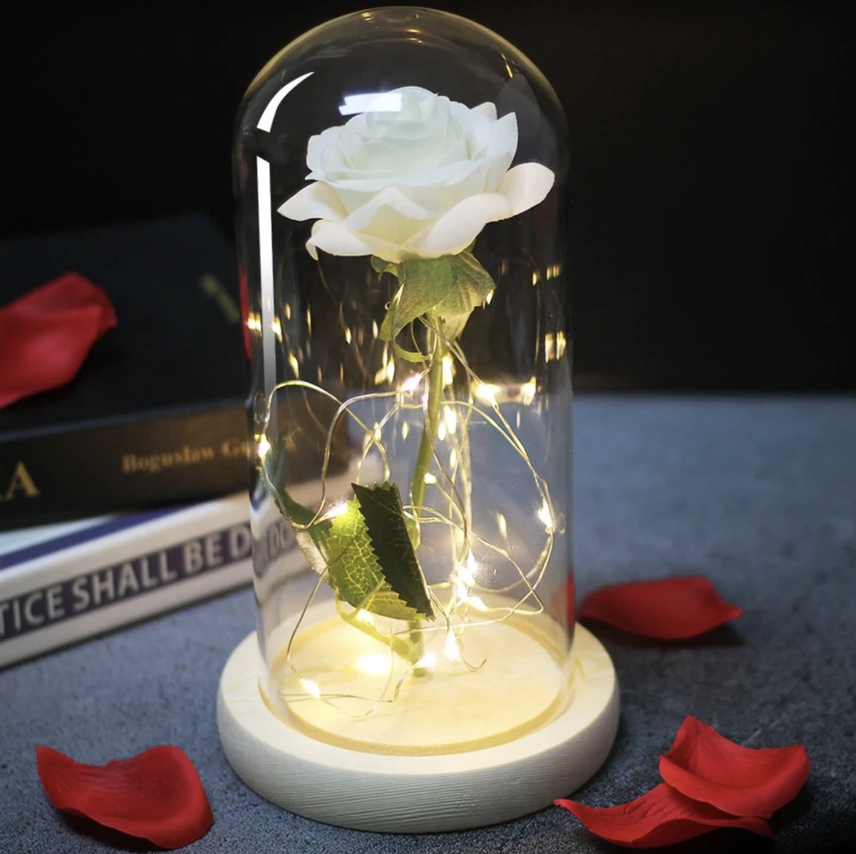 Eternal Led Rose In Glass Dome