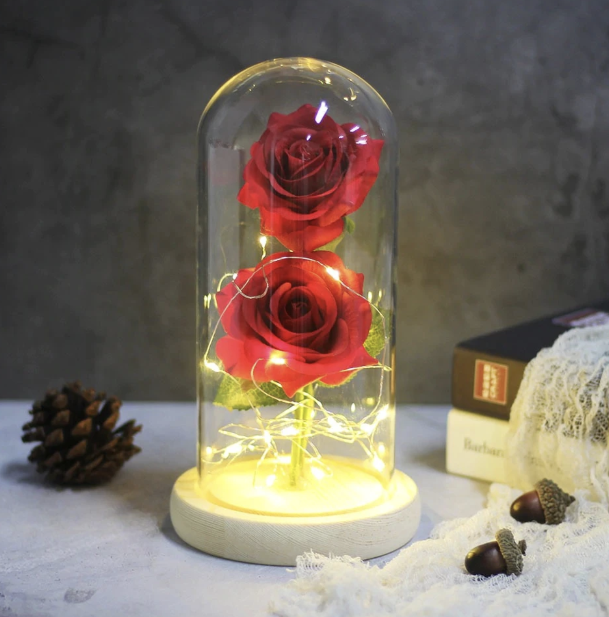 Eternal Led Rose In Glass Dome