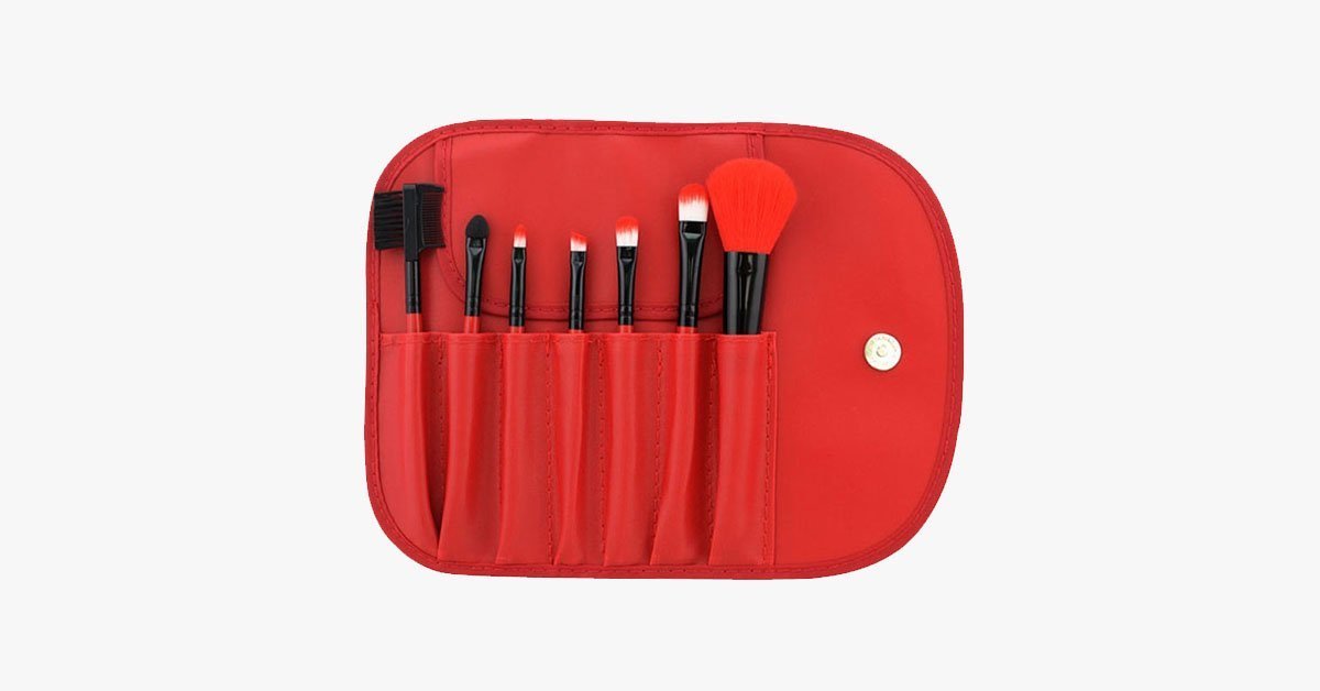 7 Piece Brush Set with Travel Case - Provides Flawless Application - Perfect for Traveling - Durable, Soft & Easy to Use