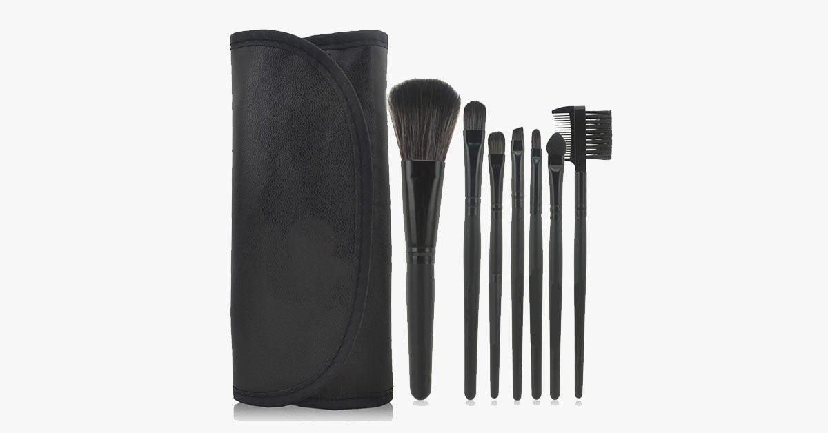 7 Piece Brush Set with Travel Case - Provides Flawless Application - Perfect for Traveling - Durable, Soft & Easy to Use