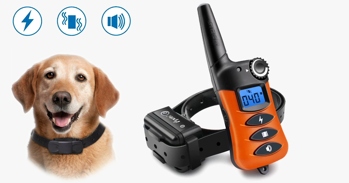 Dog Training Collar - Rechargeable Dog Shock Collar w/3 Training Modes, Beep, Vibration and Shock, 100% Waterproof Training Collar, Up to 660Ft Remote Range,