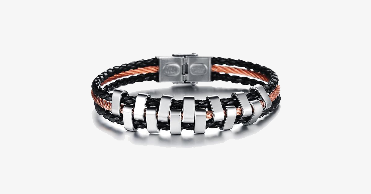 Rough Tracks Stainless Steel Men's Bracelet