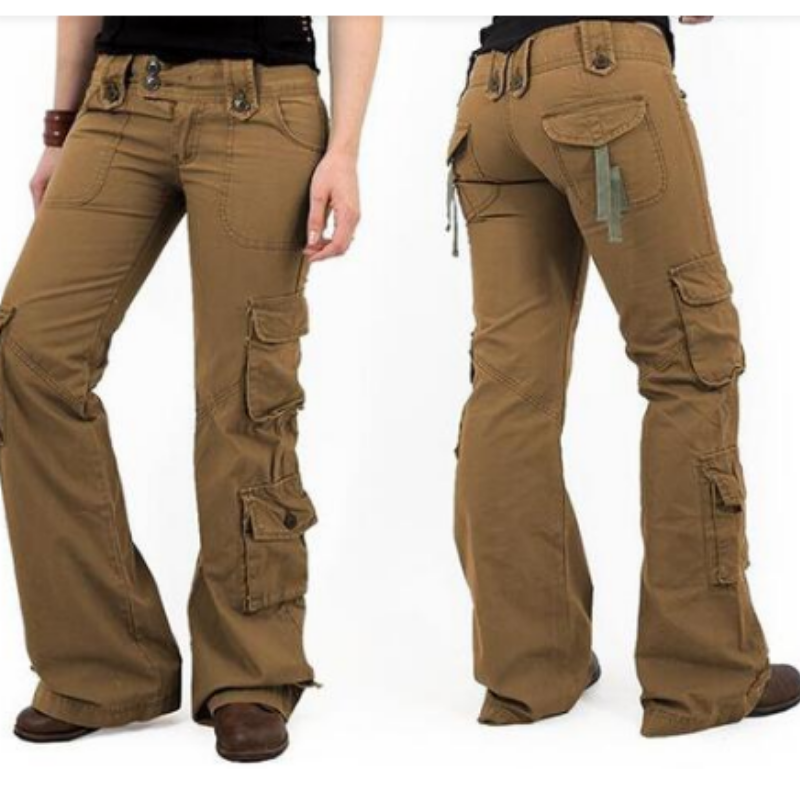 Multi-pocket Baggy Trousers Flared Cargo Pants