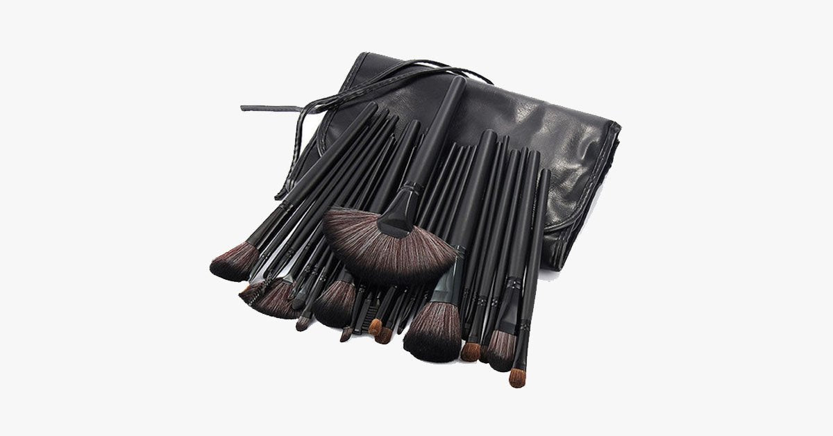 Black Makeup Brush Set with 32 Brushes and Case – A Complete Makeup Savior