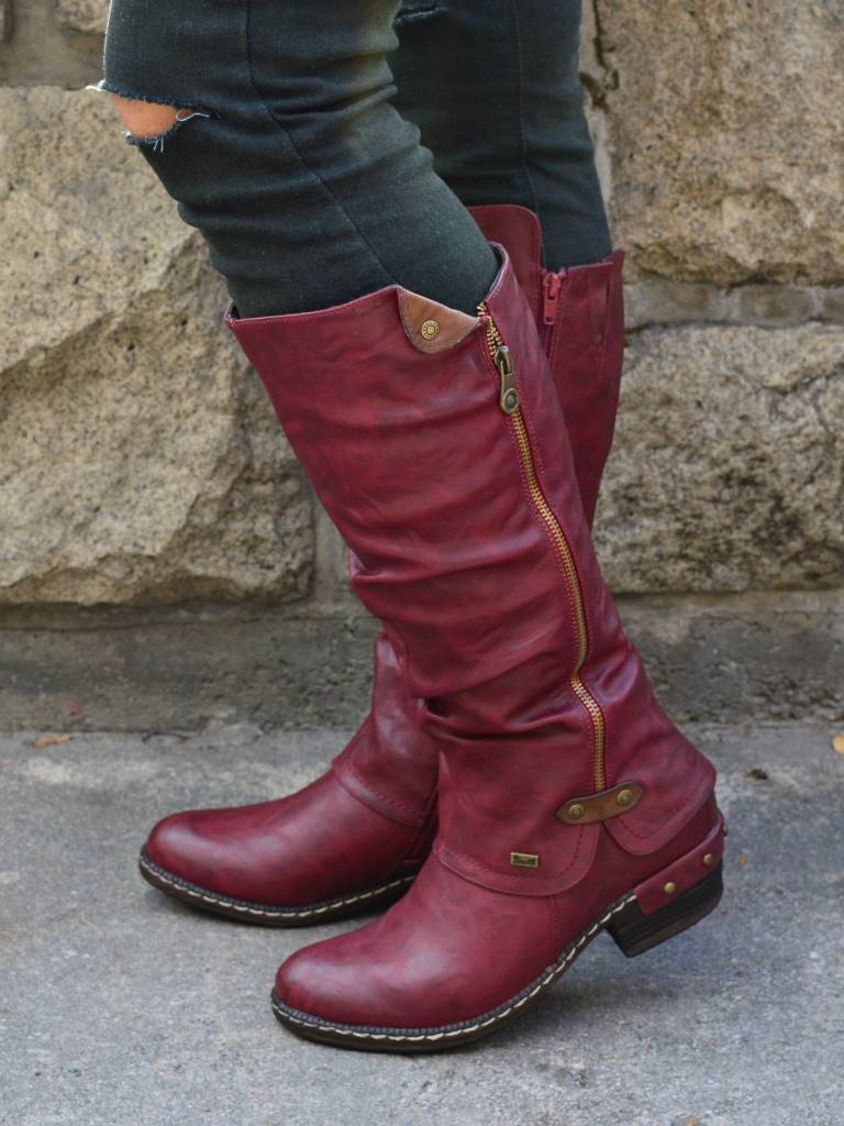 Womens Western Cowboy Knee Boots Punk Boots