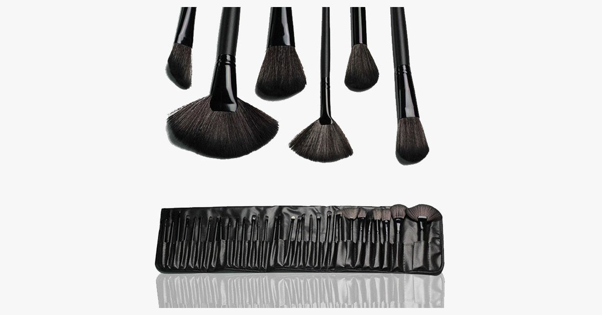 Black Makeup Brush Set with 32 Brushes and Case – A Complete Makeup Savior