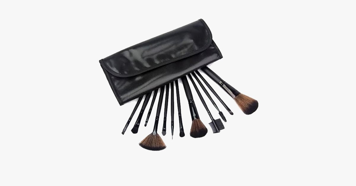 12 Piece Professional Black Brush Set – Enjoy a Makeup Experience That Makes Blending Easy
