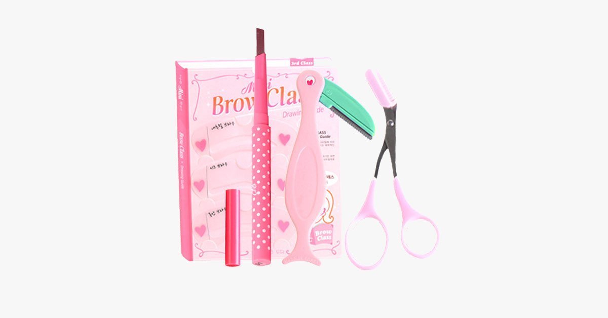 Eyebrow Grooming Kits - Professional 4 Piece Eyebrow Utility Tools kit