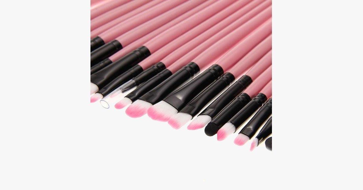 Professional Pink Makeup Brush Set - Made from Synthetic Hair - 32 Piece - Flawless Application