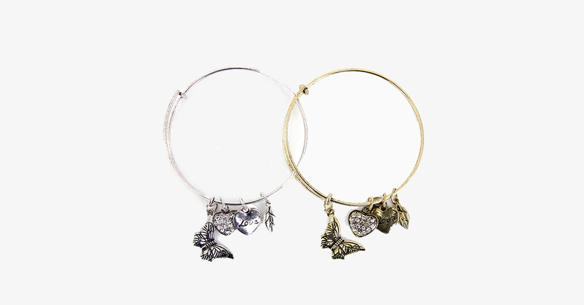 Butterfly Love Charm Bangle