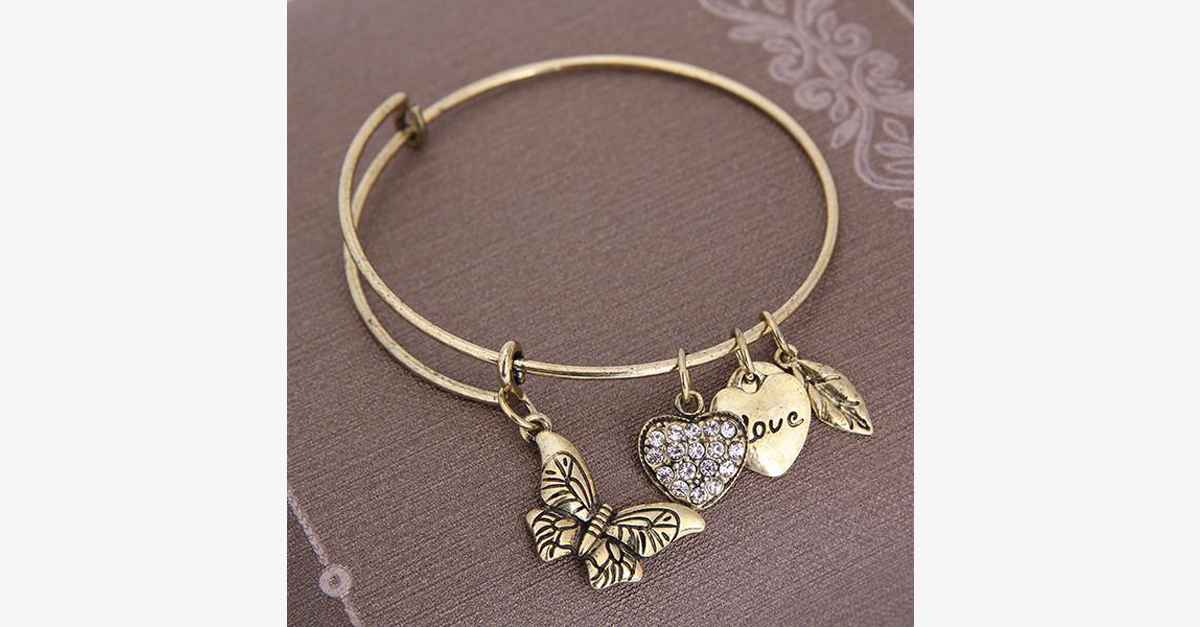 Butterfly Love Charm Bangle