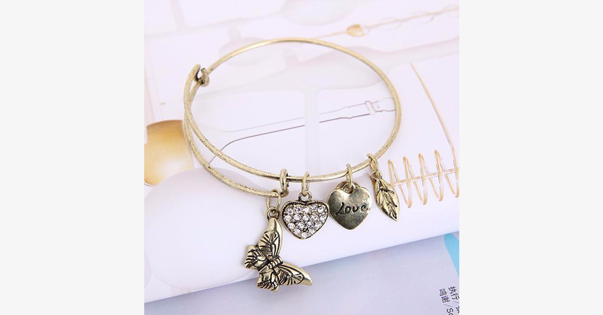 Butterfly Love Charm Bangle