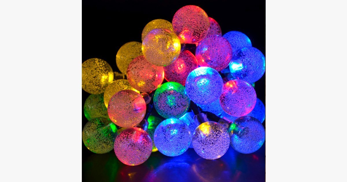 Crystal Ball String Lights With Solar Powered LED - Decorate In Style!