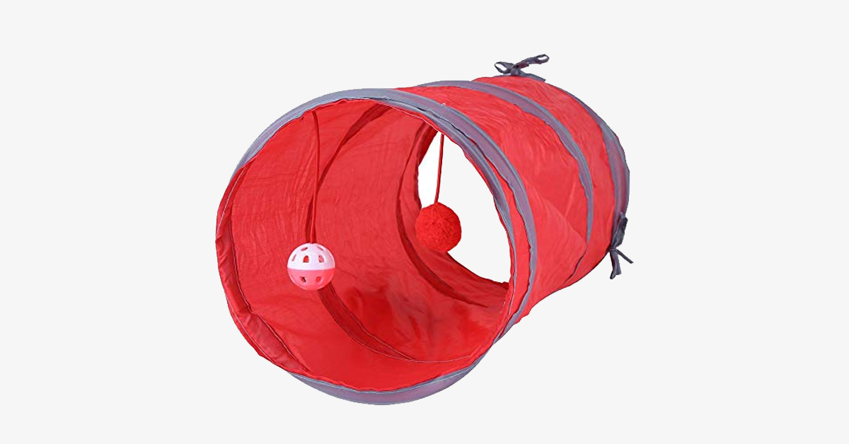 Foldable Polyester Pet Tunnel With Bell