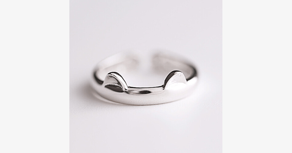Cat Ring Fashion Wear - Stainless Steel Silver Plated Ring with Unique Design