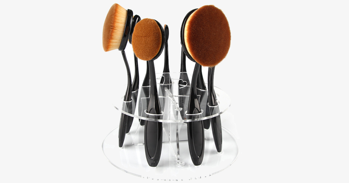 Makeup Brush Holder for Set of 10 Oval Brushes – Home for Your Brushes