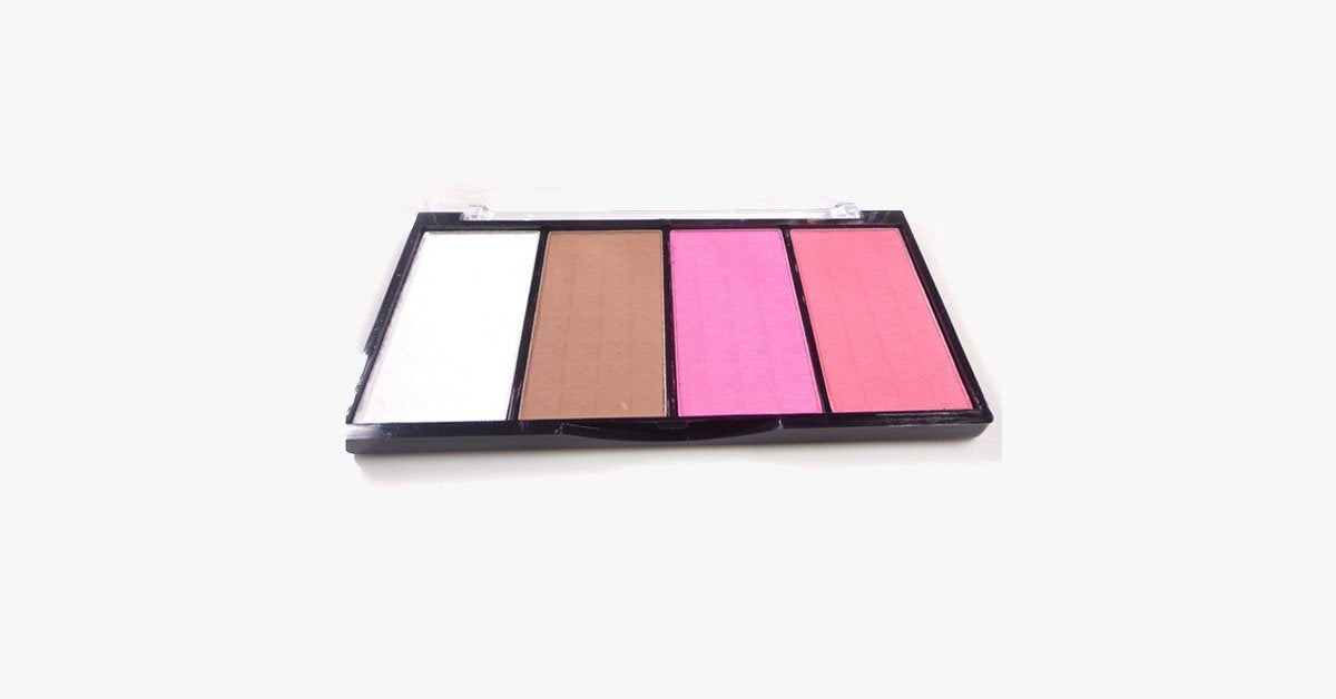4 Color Blush Palette - Professional Blush Makeup - Perfect Gift Option for Self, Teens & Women