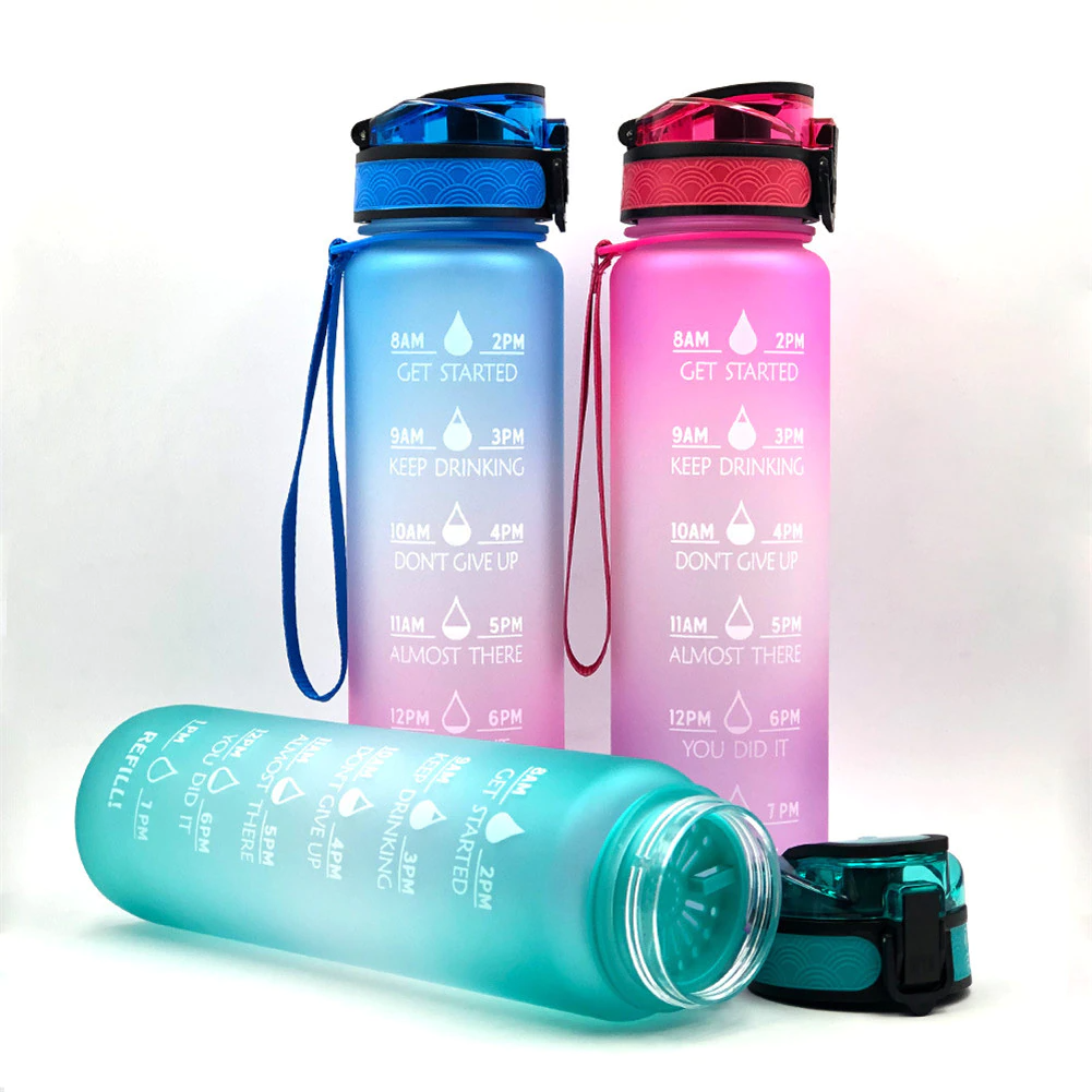 Motivational Water Bottle With Time Marker
