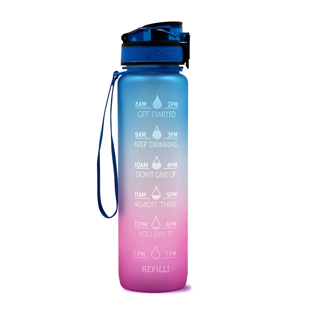 Motivational Water Bottle With Time Marker