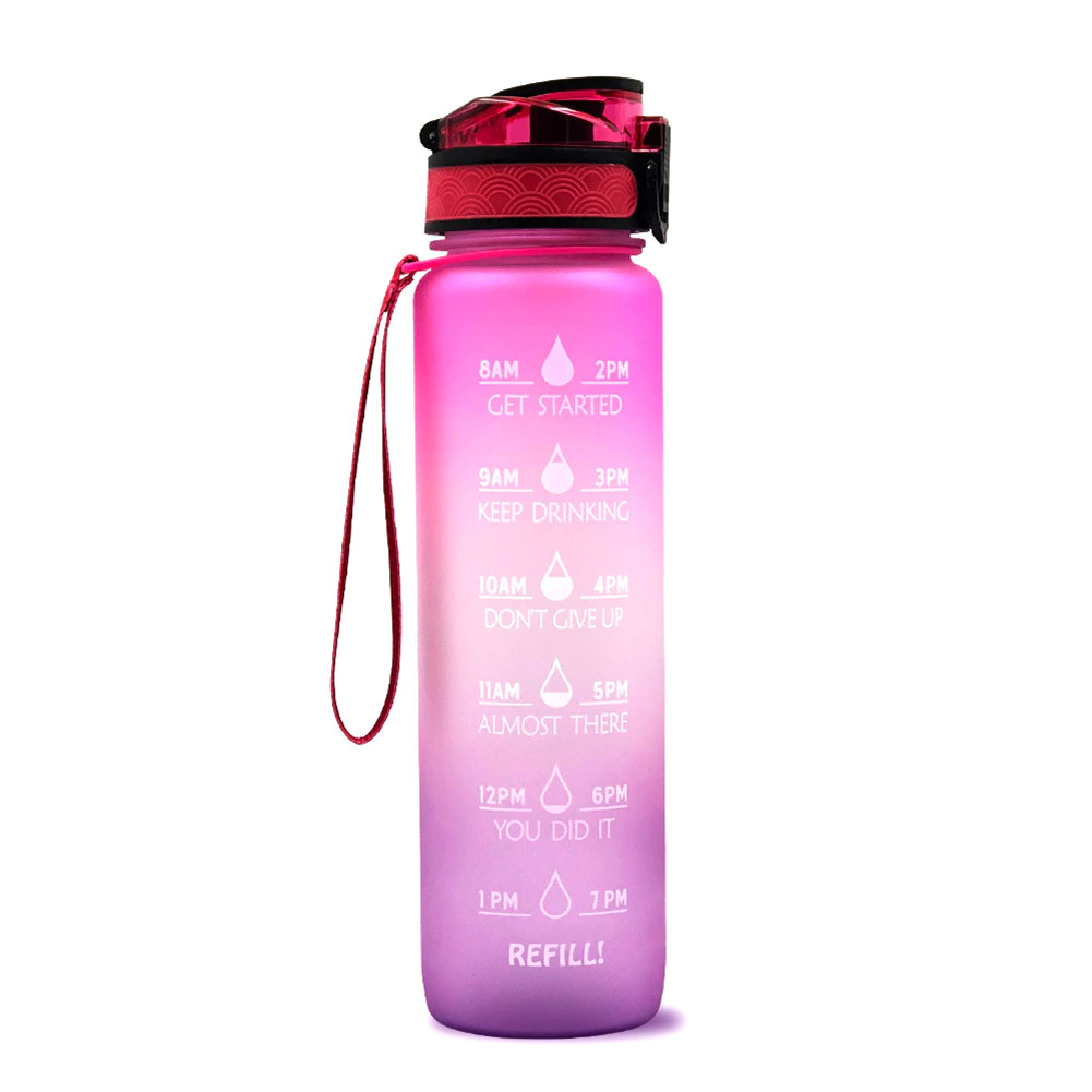 Motivational Water Bottle With Time Marker