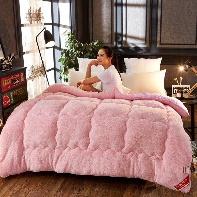 4Kg Thicken Shearling Blanket Winter Soft Warm Bed Quilt for Bedding Twin Full Queen King Size