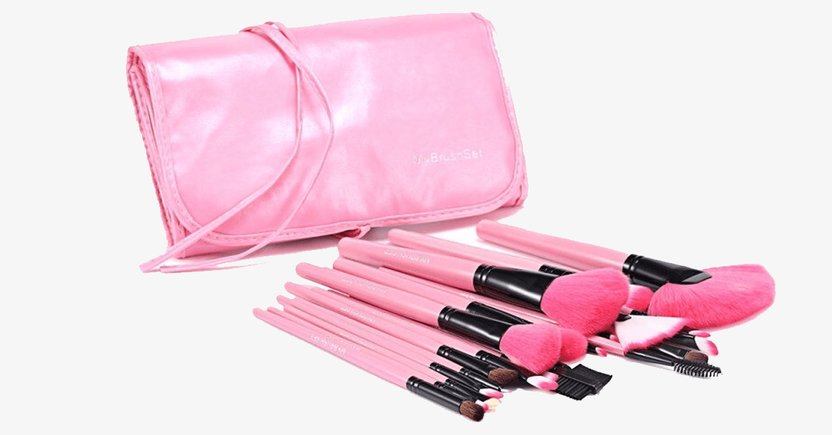24 Piece Pink Glory Brush Set with Free Case