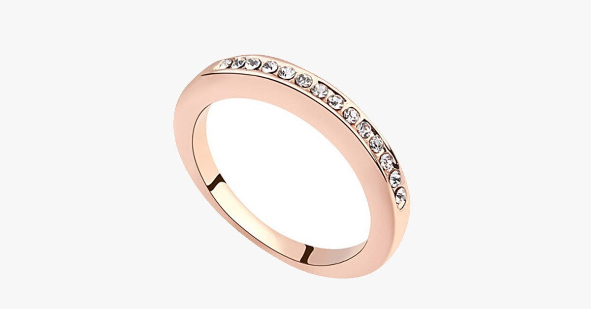 18K Rose Gold Simulated Diamond Ring Eternity Bands for Women in 4 Sizes – Add a Hint of Glam to Your Hand