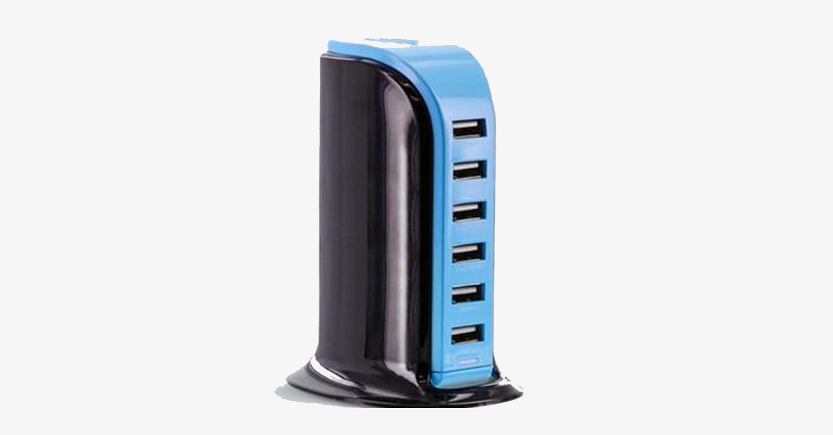 Portable USB Charging Station – Charge 6 Devices Simultaneously!