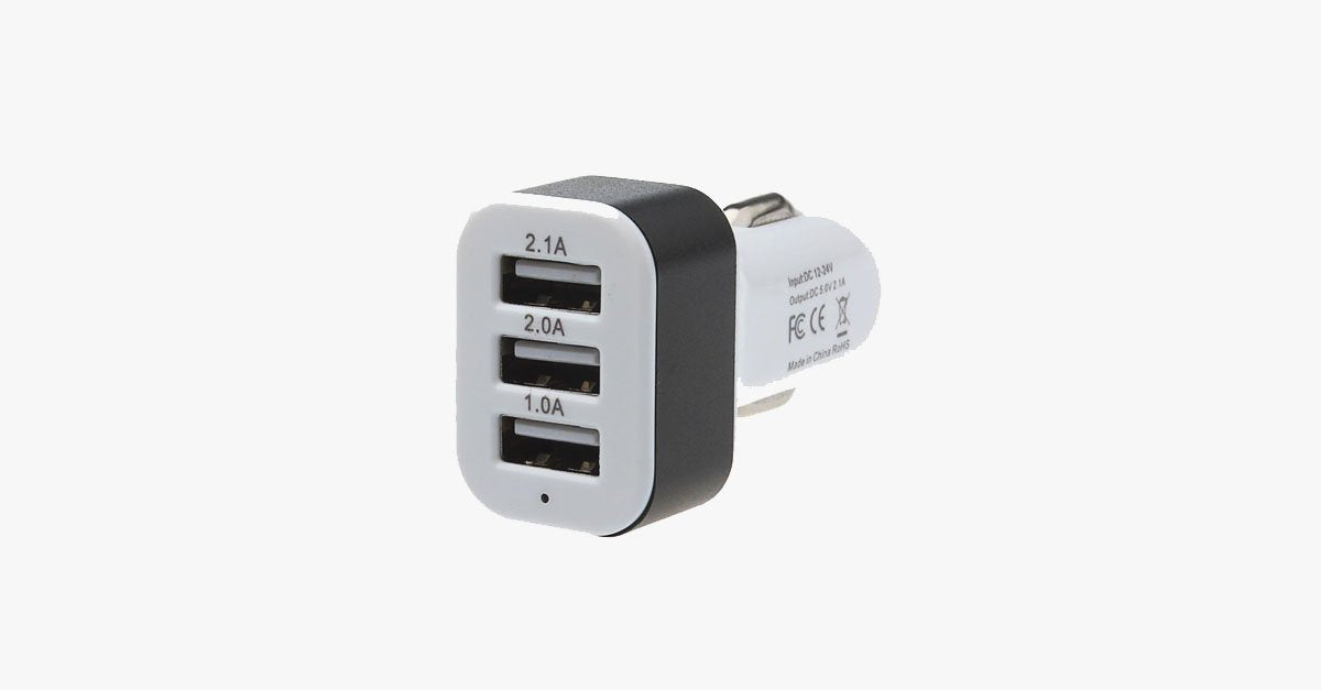 Universal 3-Port USB Car Charger Adapter – Easily Charge Multiple Devices In Your Car!