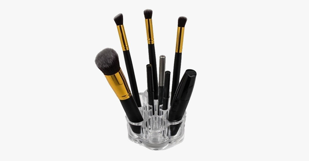 Makeup Brushes Stand - Made from Acrylic - Holds Multiple Brushes - Great Organizer!