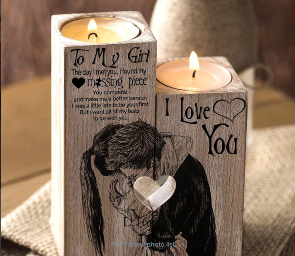 Handmade Wooden Desktop Candle Holder