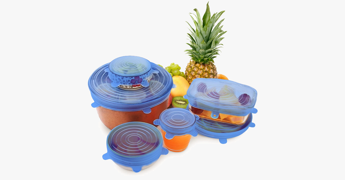 Reusable Food and Container Lids - 6pcs